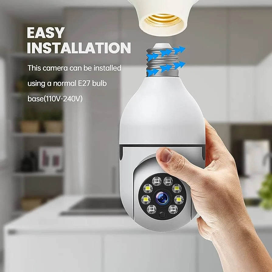 Bulbe Camera 360 Rotate Auto Tracking V380 Pro SD03 Wireless Wifi PTZ IP
