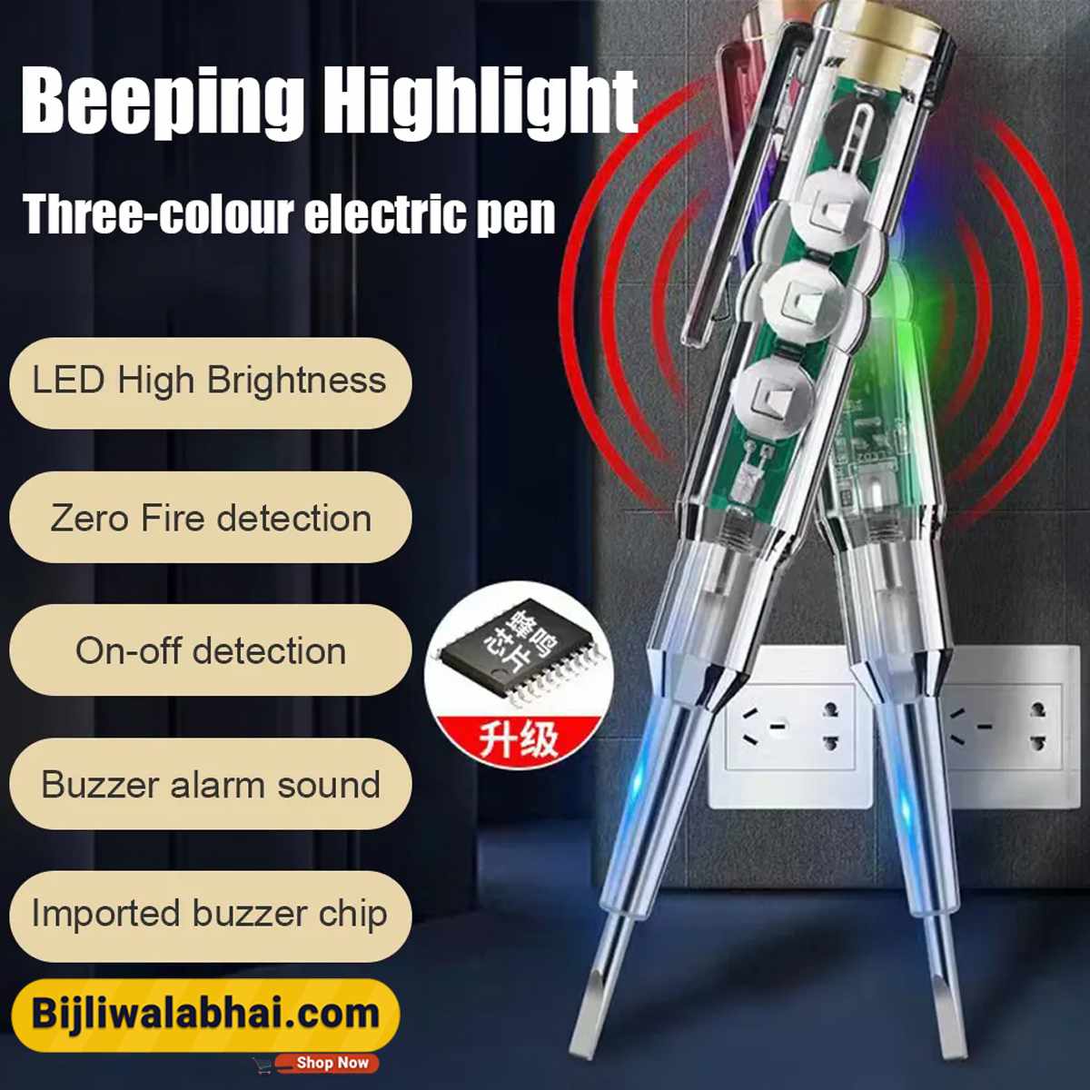 LED Tester Pen Light Screwdriver Multifunction Dual LED AC-DC High-Brightness
