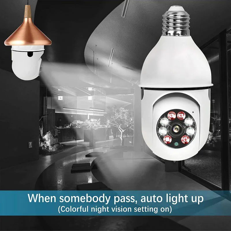Bulbe Camera 360 Rotate Auto Tracking V380 Pro SD03 Wireless Wifi PTZ IP
