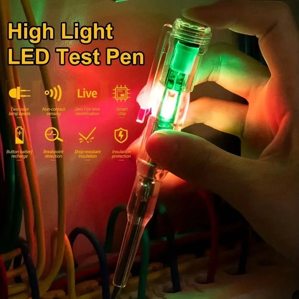 LED Tester Pen Light Screwdriver Multifunction Dual LED AC-DC High-Brightness